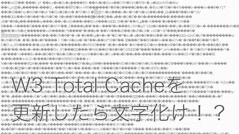 W3 Total Cacheを更新したら文字化け！？対処法まとめ（WordPress）
