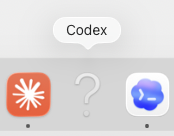 Codex App更新後にDock上で見え方が変わったアイコン表示