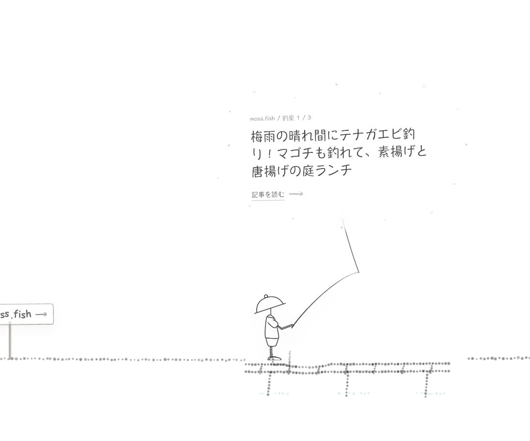 mossの湖で最新記事を釣り上げて発見した場面