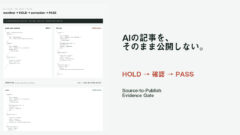 AIの記事を、そのまま公開しない。Source-to-Publish Evidence Gateを作った理由